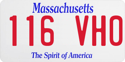 MA license plate 116VH0