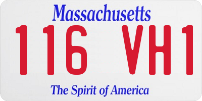 MA license plate 116VH1