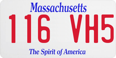 MA license plate 116VH5