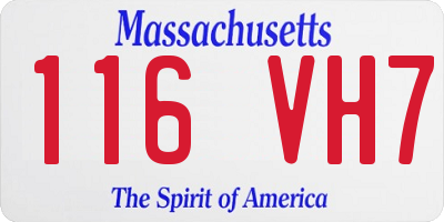 MA license plate 116VH7