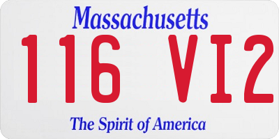 MA license plate 116VI2