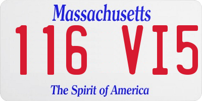 MA license plate 116VI5