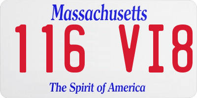 MA license plate 116VI8