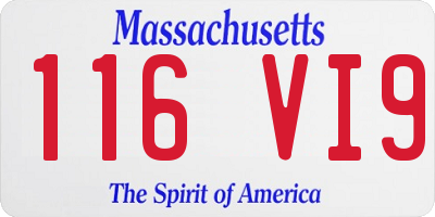 MA license plate 116VI9