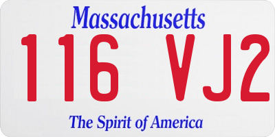 MA license plate 116VJ2