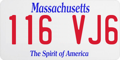 MA license plate 116VJ6
