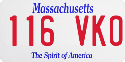 MA license plate 116VK0
