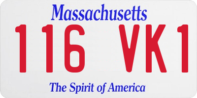 MA license plate 116VK1