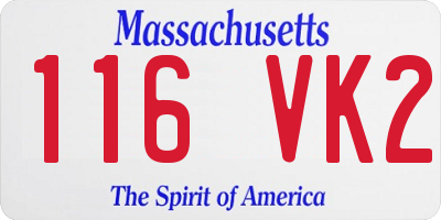 MA license plate 116VK2