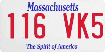MA license plate 116VK5