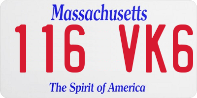 MA license plate 116VK6