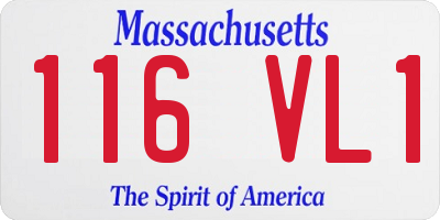MA license plate 116VL1