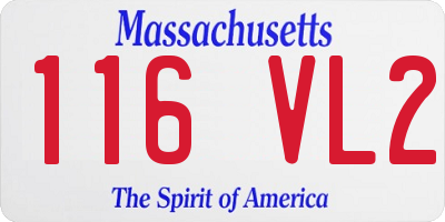 MA license plate 116VL2