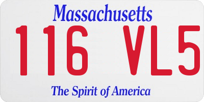 MA license plate 116VL5