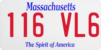 MA license plate 116VL6