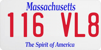 MA license plate 116VL8