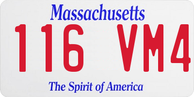 MA license plate 116VM4