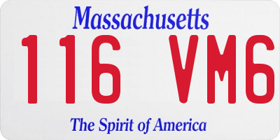 MA license plate 116VM6