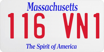 MA license plate 116VN1