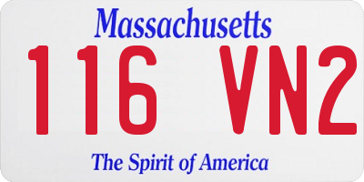 MA license plate 116VN2