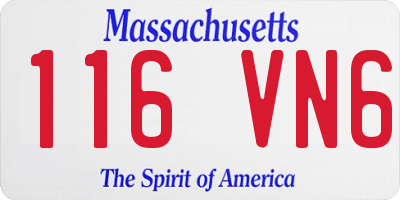 MA license plate 116VN6