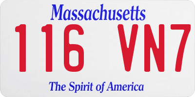 MA license plate 116VN7
