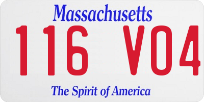 MA license plate 116VO4