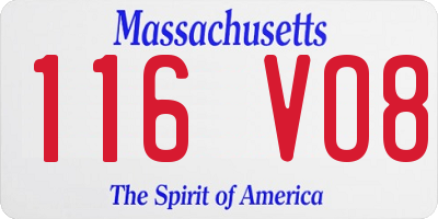 MA license plate 116VO8
