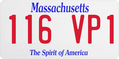 MA license plate 116VP1
