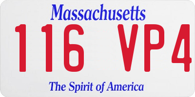 MA license plate 116VP4