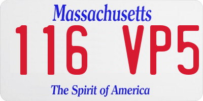 MA license plate 116VP5