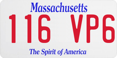 MA license plate 116VP6