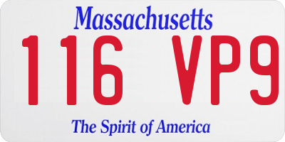 MA license plate 116VP9