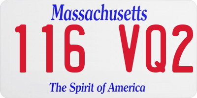 MA license plate 116VQ2