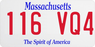 MA license plate 116VQ4