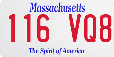MA license plate 116VQ8