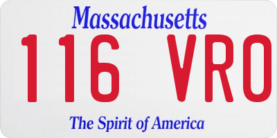MA license plate 116VR0