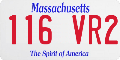 MA license plate 116VR2