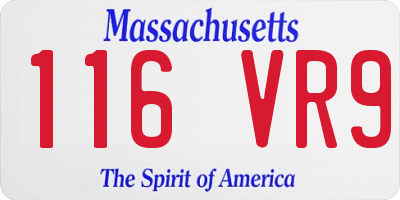 MA license plate 116VR9