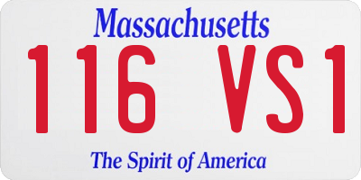 MA license plate 116VS1