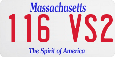 MA license plate 116VS2