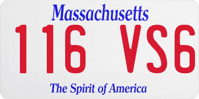MA license plate 116VS6
