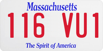 MA license plate 116VU1