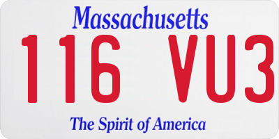 MA license plate 116VU3