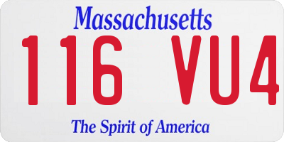 MA license plate 116VU4