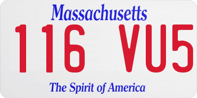 MA license plate 116VU5