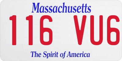 MA license plate 116VU6