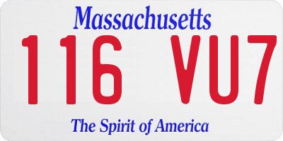 MA license plate 116VU7