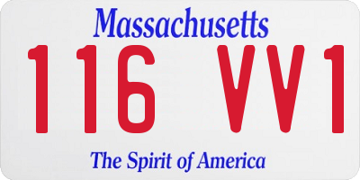 MA license plate 116VV1