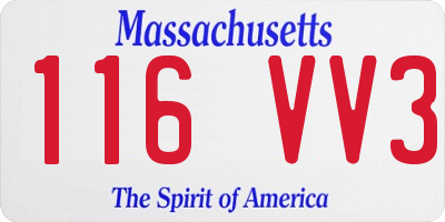 MA license plate 116VV3